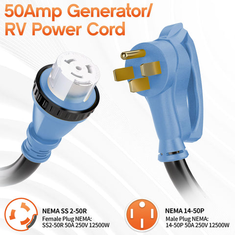 Deeklify 50A NEMA 14-50P provides solid RV and camper power connections.