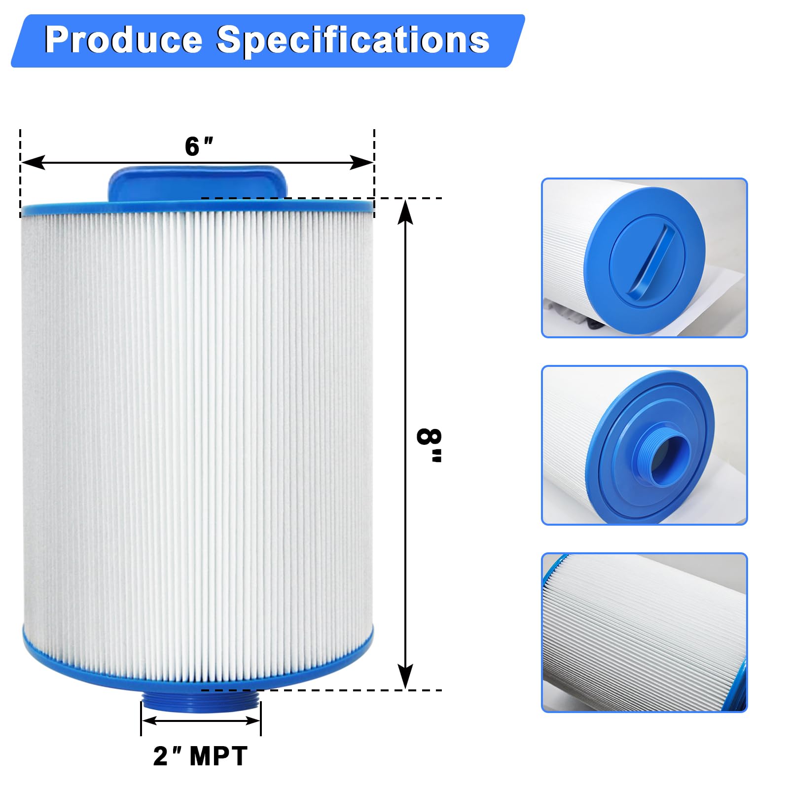 DEEKOOL PAS40-F2M filter bottom view shows secure 2-inch MPT threading
