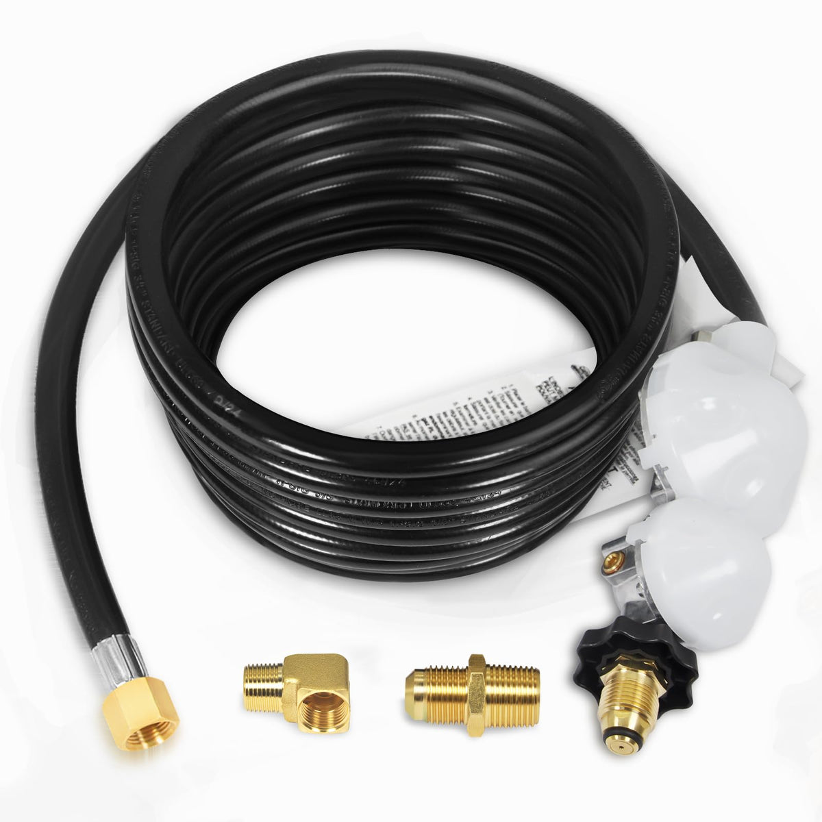 DEEKOOL 24ft F273684 hose assembly enables safe propane connections for RVs and grills.
