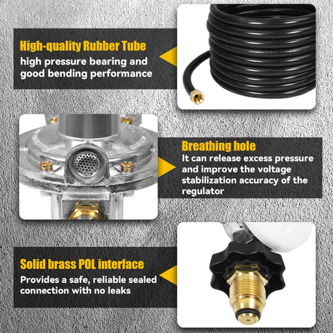 DEEKOOL POL interface hose showing versatile propane compatibility.
