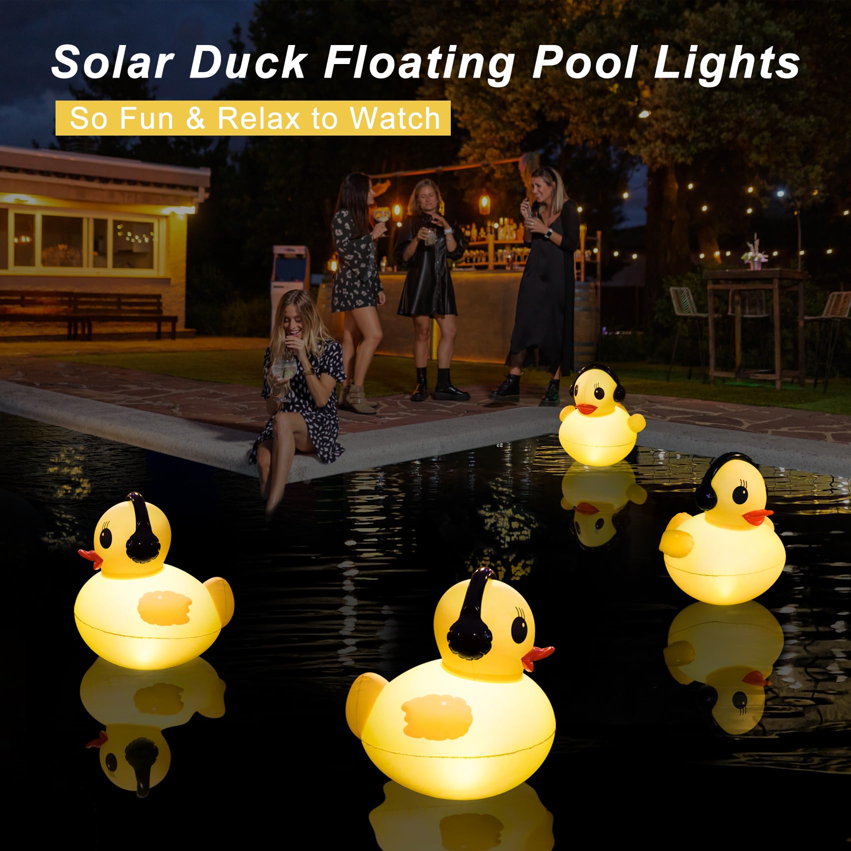 DeeprBetter floating light for pond adds gentle illumination on water.