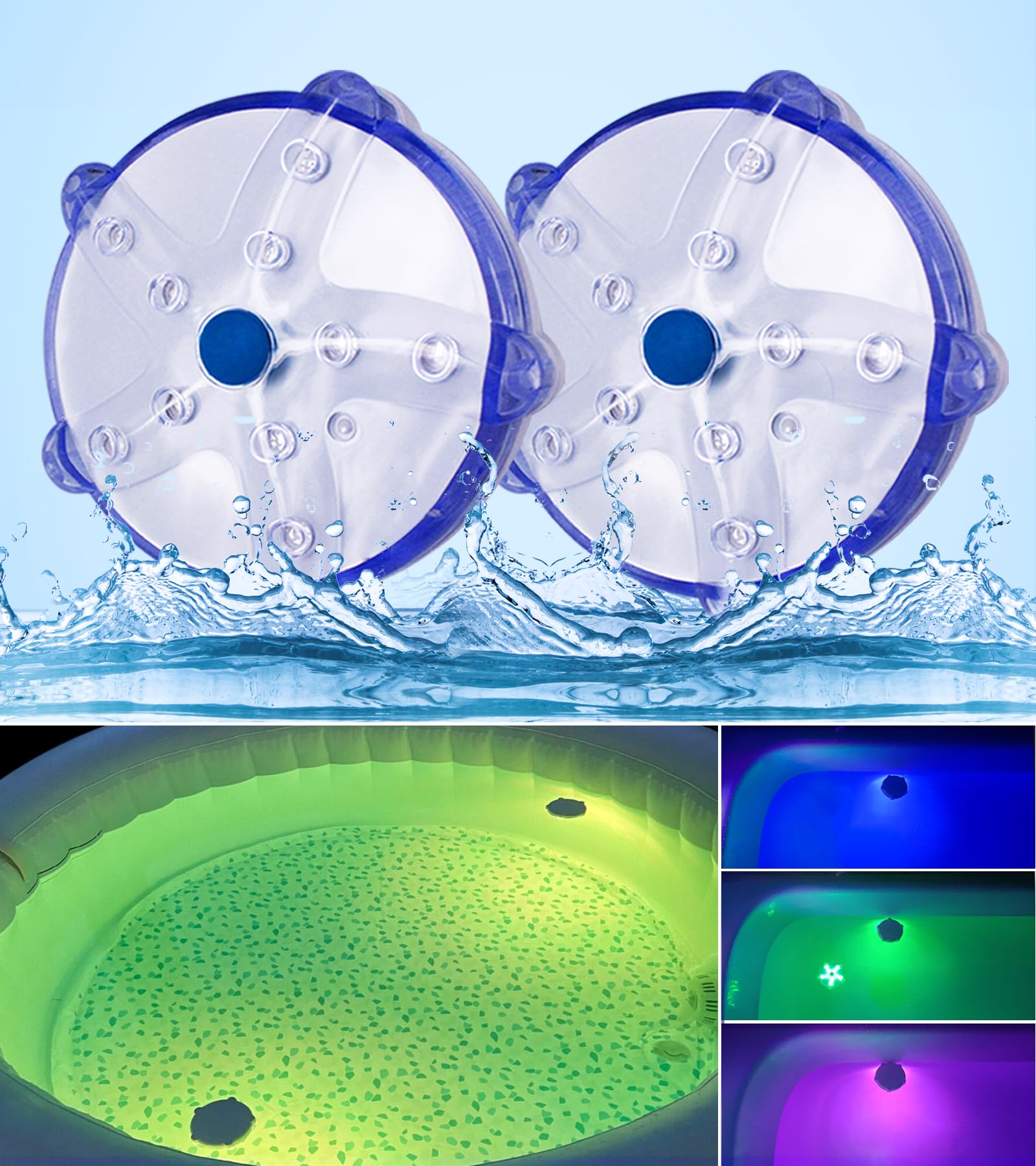 DeeprBetter starfish magnetic floating pool light glows with ambient color.