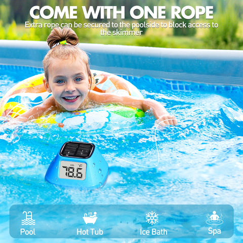 DeeprBlu hot tub and spa use with floating thermometer.