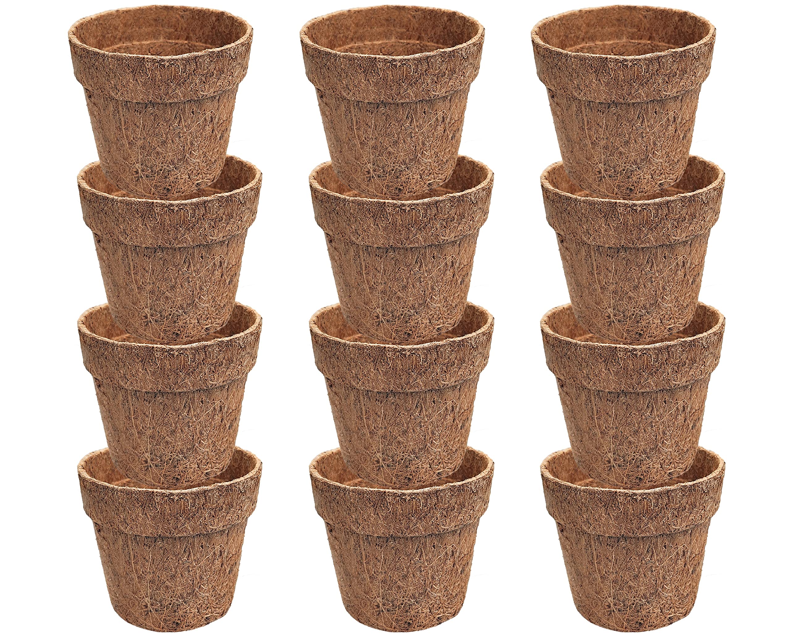 Deepthi 4-inch coco coir pot ideal for seed starting and healthy root airflow.