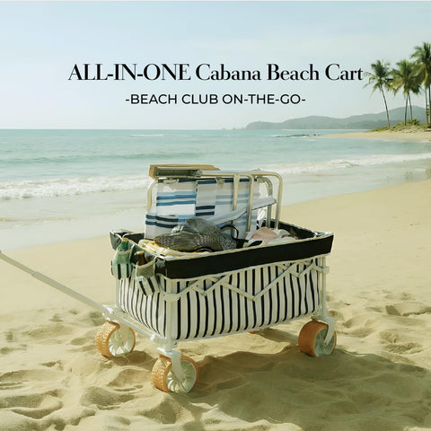 DEER LAND Beach Wagon folded in trunk for easy spontaneous trips.