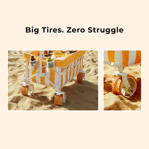 DEER LAND Beach Wagon high-capacity cargo area for chairs, umbrellas, and towels.