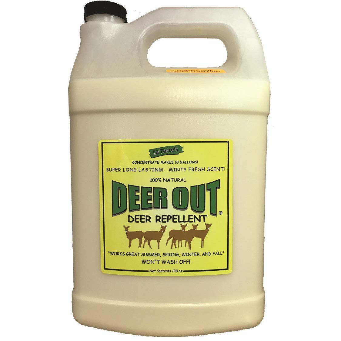 Deer Out 1 gal bottle with repellent concentrate protects garden plants from deer