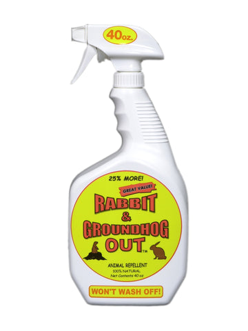 Deer Out Rabbit Out 40oz bottle pour protects garden plants with easy, ready-to-use application.