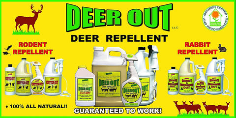 Deer Out ready-to-use bottle with a spout for fast, even application.