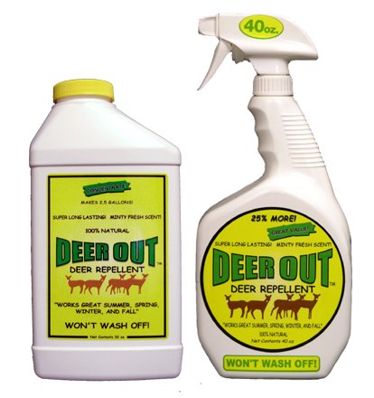 Deer Out Ready-To-Use Spray bottle with mint scent deters deer in the garden