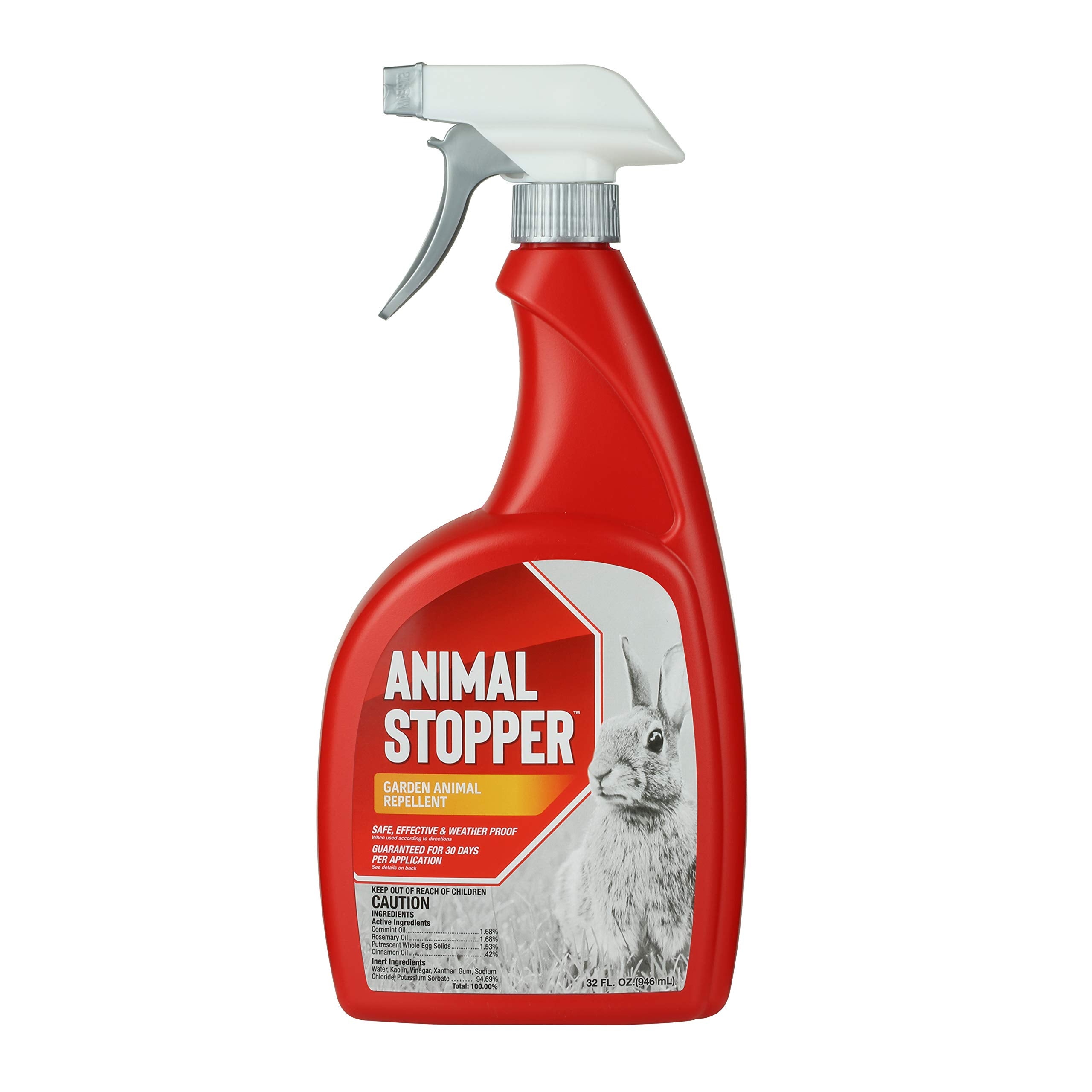 Deer Stopper Animal Stopper liquid bottle pour shows easy, safe garden application.