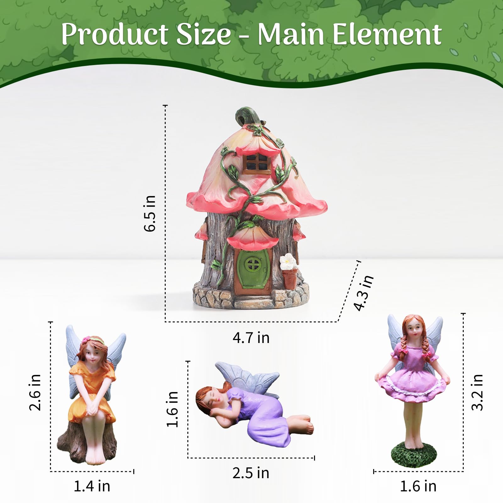 DEERSJUMP fairy house with figures for charming garden scenes.