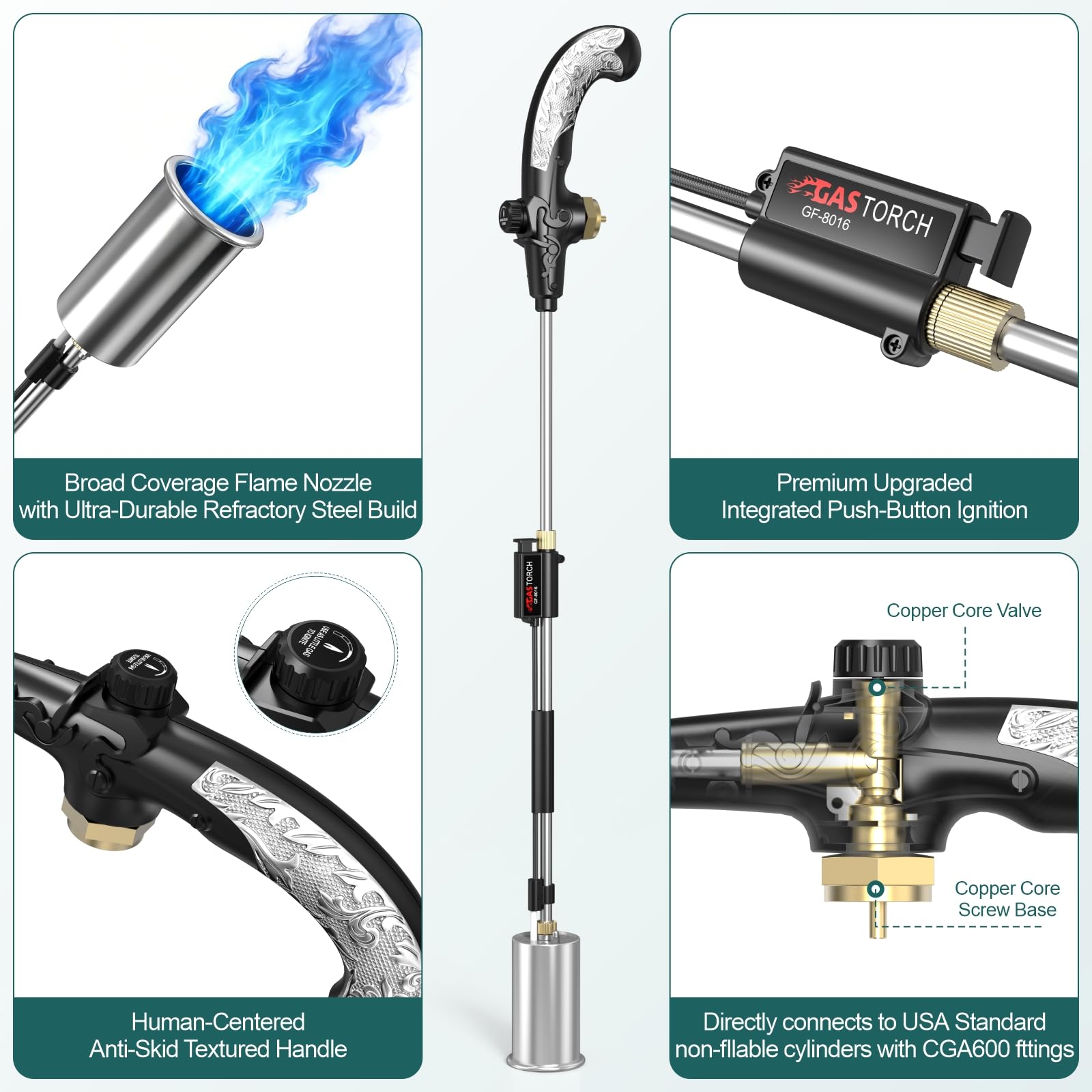 Defabee stainless steel weed torch emphasizes durability for long-lasting weed control.