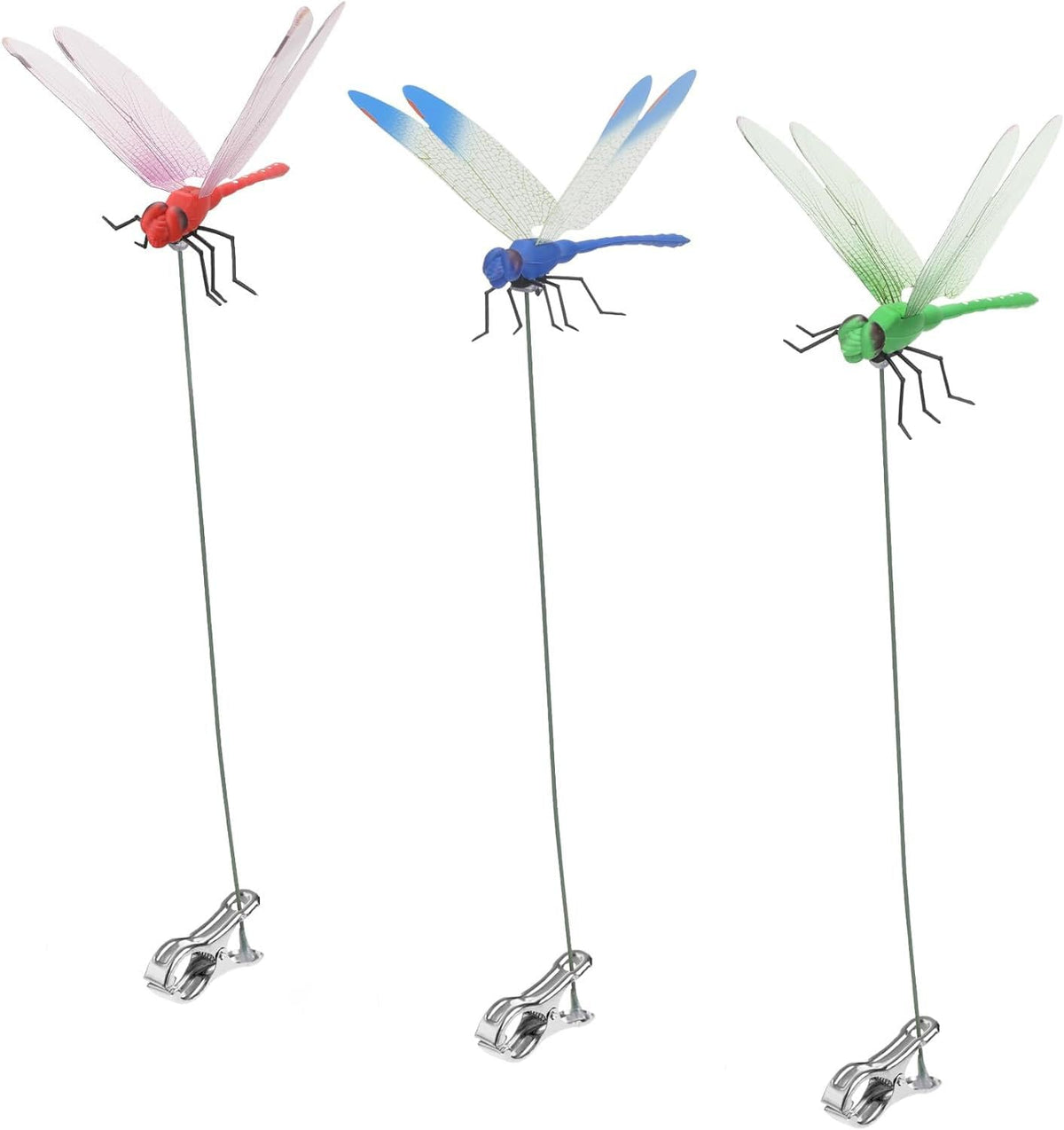 Defemim dragonfly clip 3D – lifelike garden stake for pest deterrence