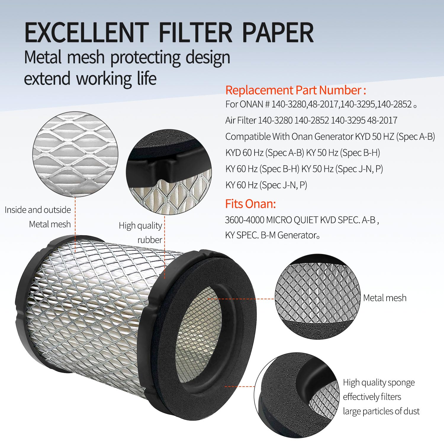Deflife Onan 48-2017 inner ring detail highlights secure fit during operation.