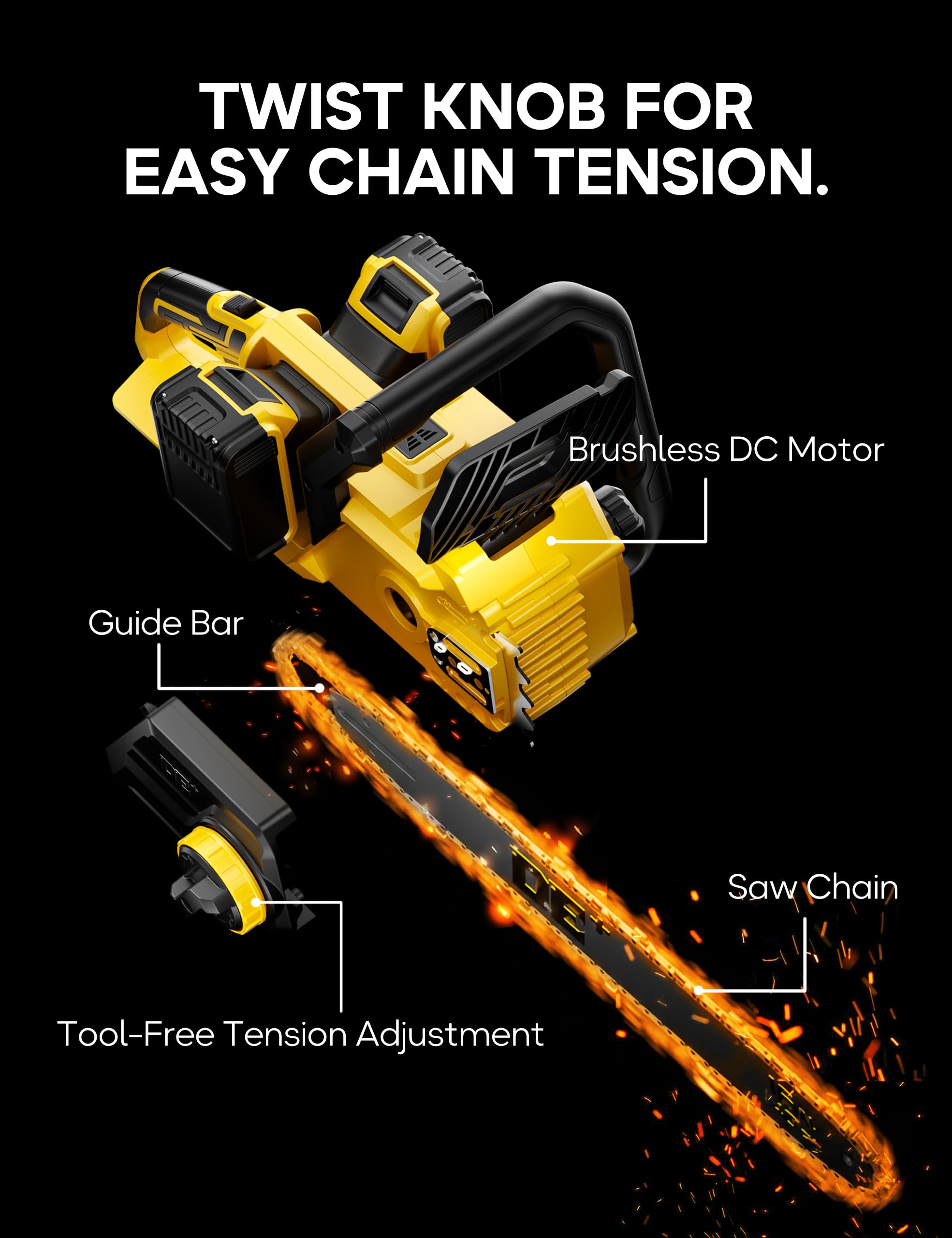 DeForce brushless motor delivers high RPM for smooth cuts