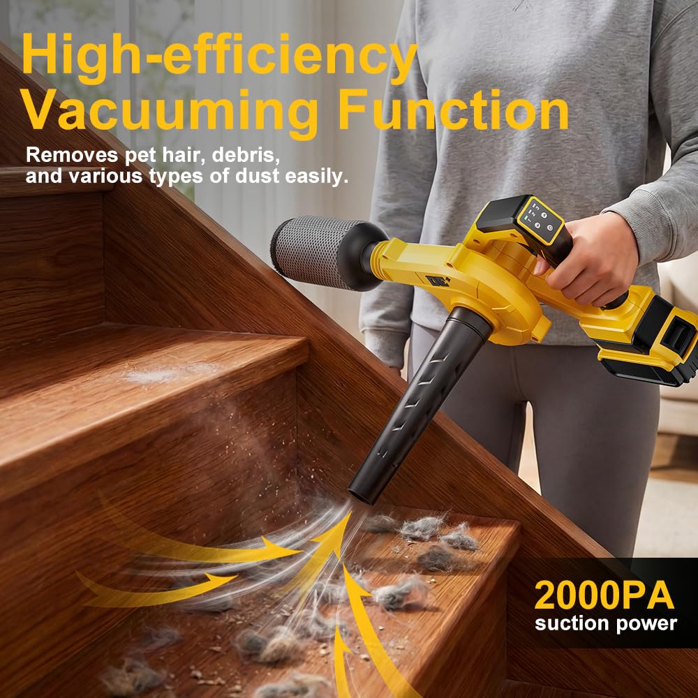 Lightweight ergonomic design enables comfortable, one-handed operation during yard cleanup.