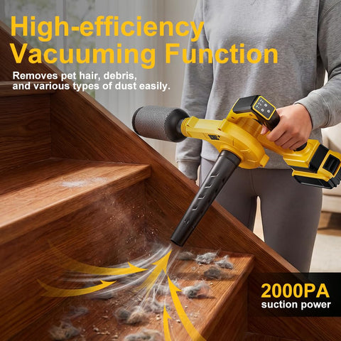 Lightweight ergonomic design enables comfortable, one-handed operation during yard cleanup.