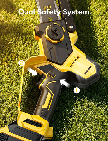 DeForce DeWalt 20V battery compatibility graphic shows battery-powered convenience.