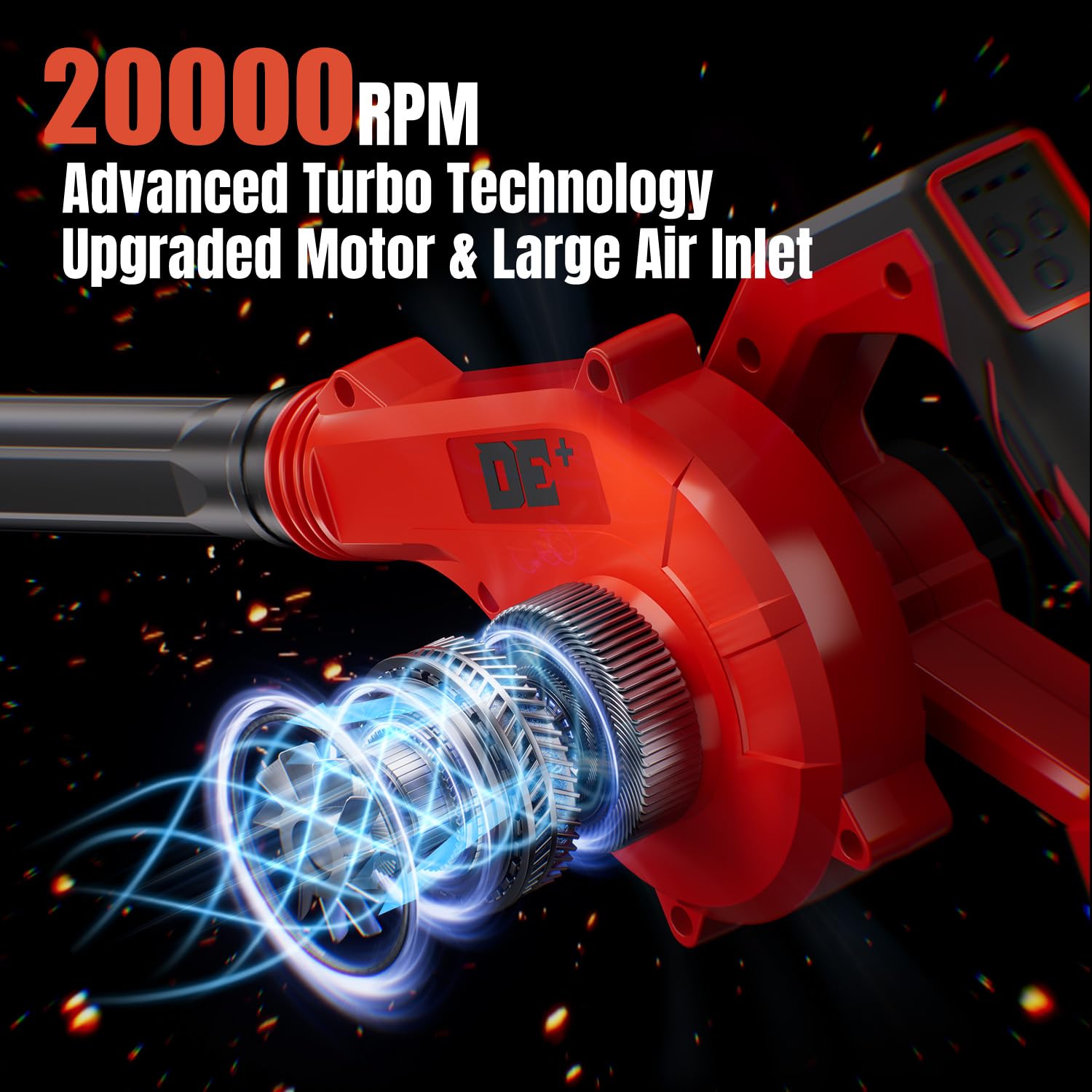 DeForce electric leaf blower two detachable tubes for flexibility.