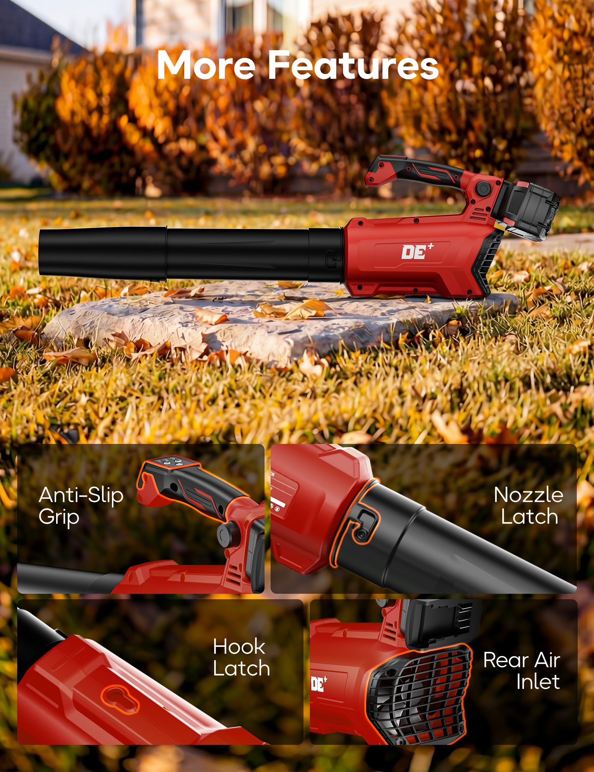 DeForce backyard seasonal cleanup with portable cordless design