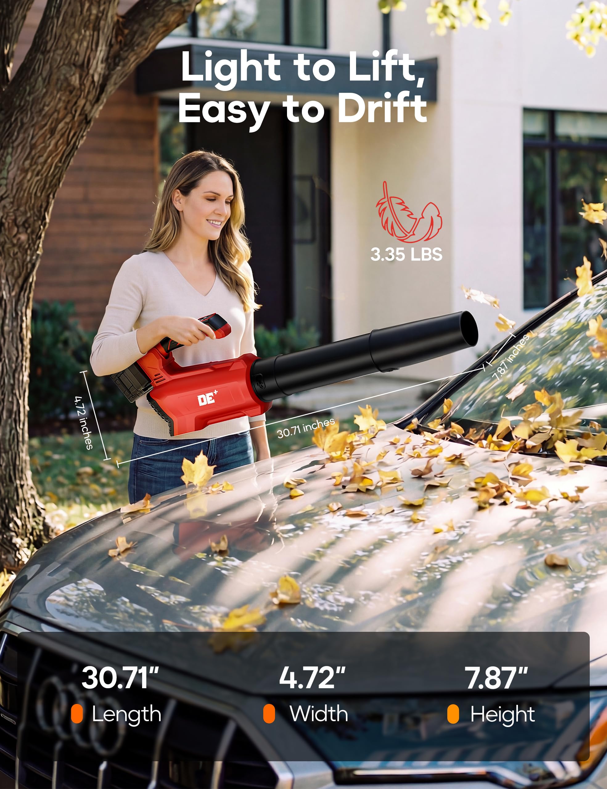 DeForce compact blower ideal for driveways and patios