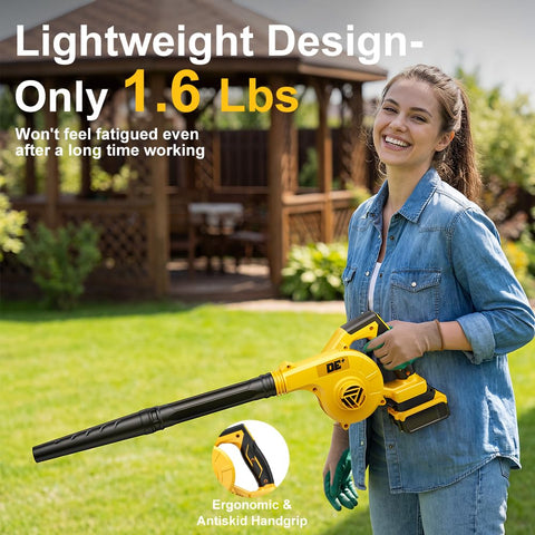 Long tube attachment speeds debris clearing across driveways and decks.