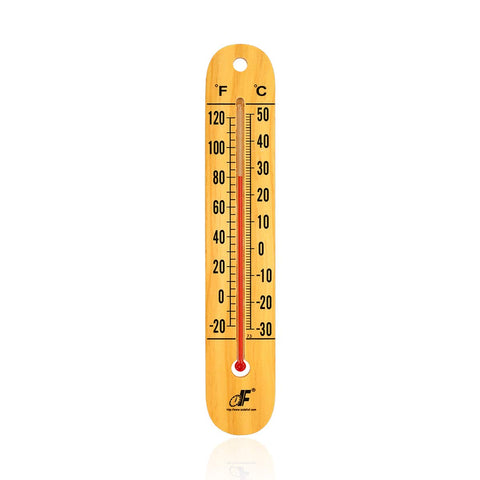 Defull large 10.5-inch vertical wood thermometer for indoor and outdoor visibility