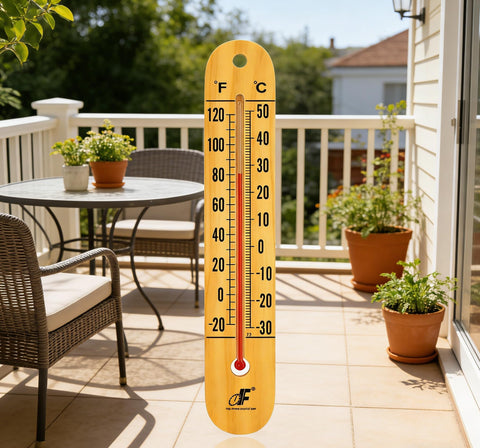 Defull thermometer with dual Fahrenheit and Celsius scales for global use