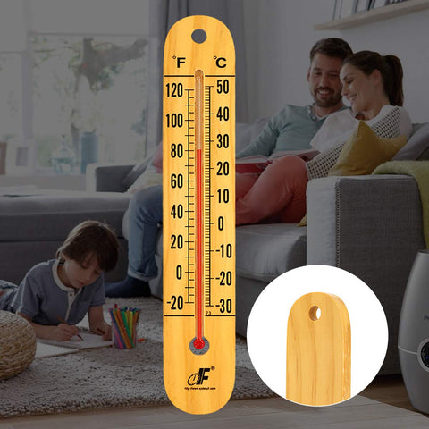 Defull thermometer installed in a garage or workshop space