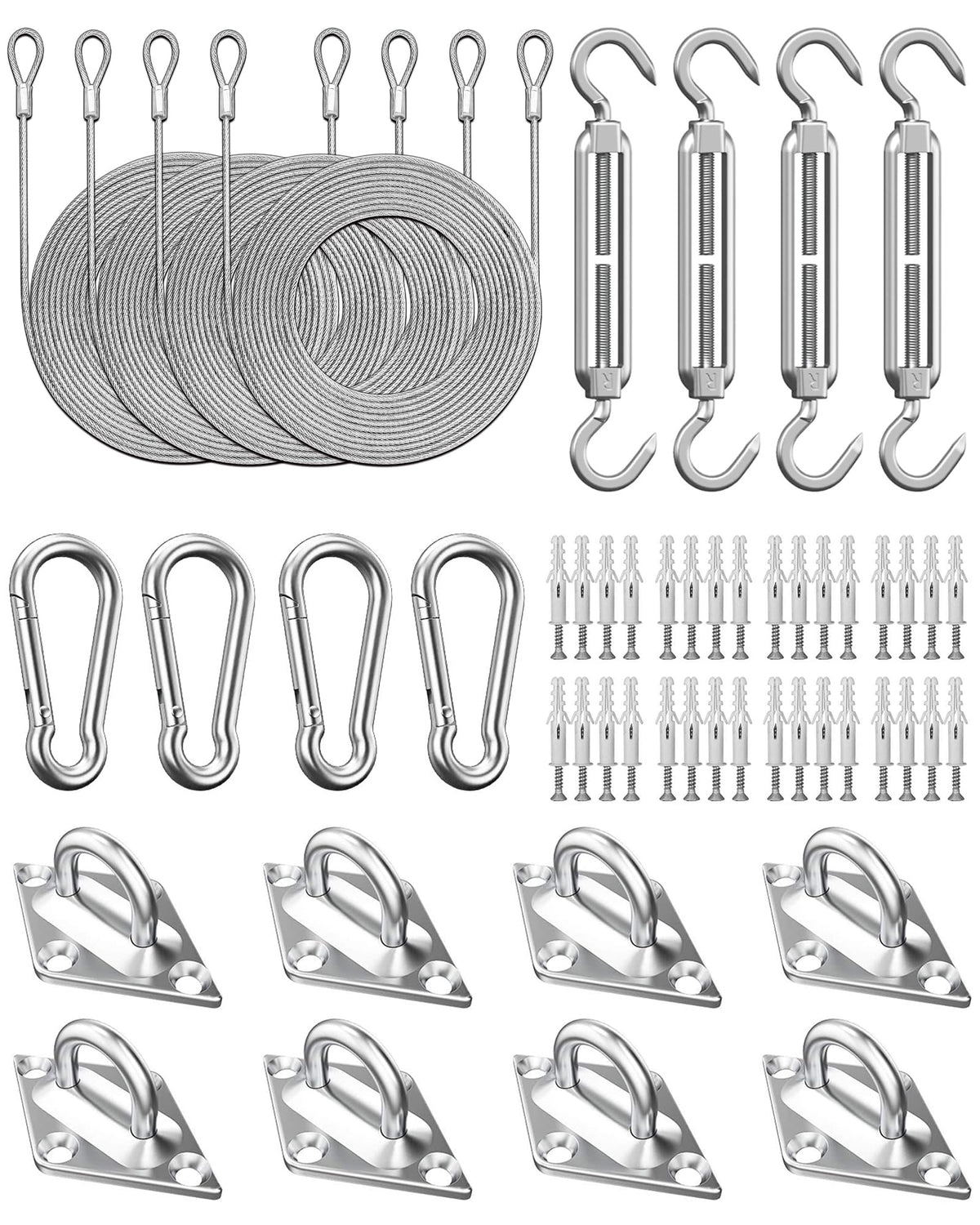 DEFUNX Sun Shade Sail Hardware Kit in package for durable deck installations