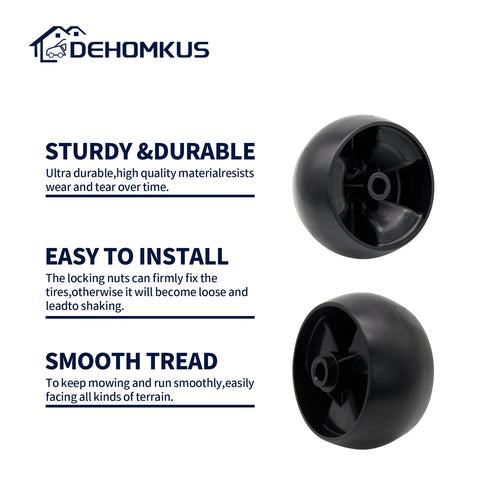 DEHOMKUS deck wheels kit 734-04155 mounting holes for easy replacement.