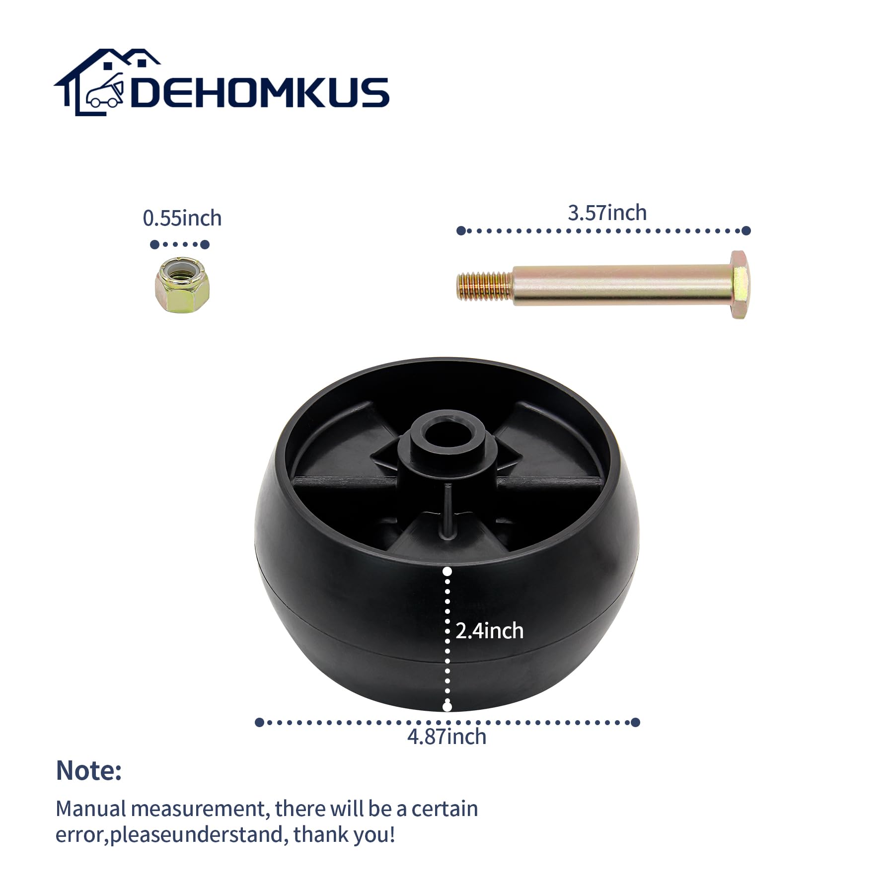 DEHOMKUS deck wheels kit 734-04155 side view improves stability.