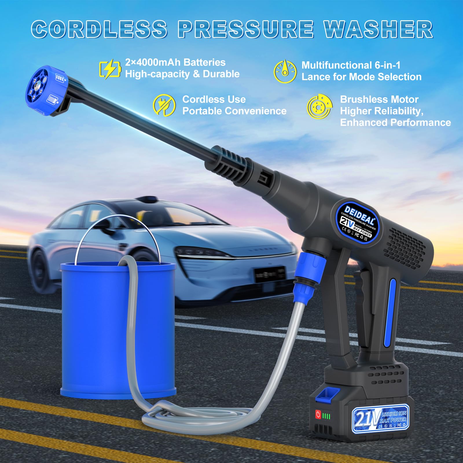 DEIDEAL battery pack in use powering portable cleaning session