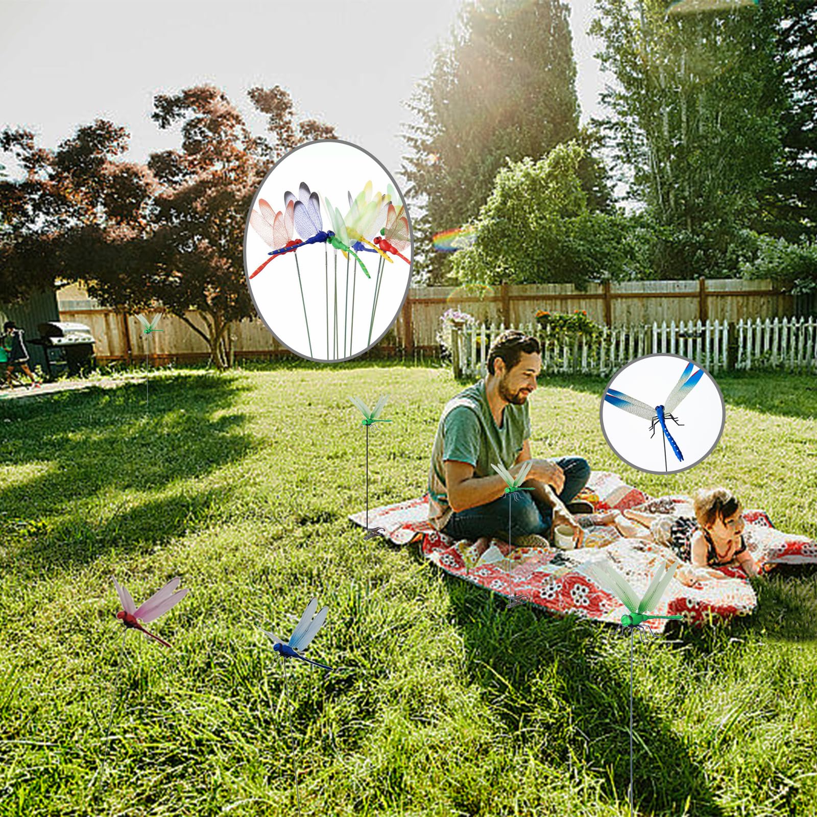 Deiksuir dragonfly bird deterrent clip for outdoor spaces.