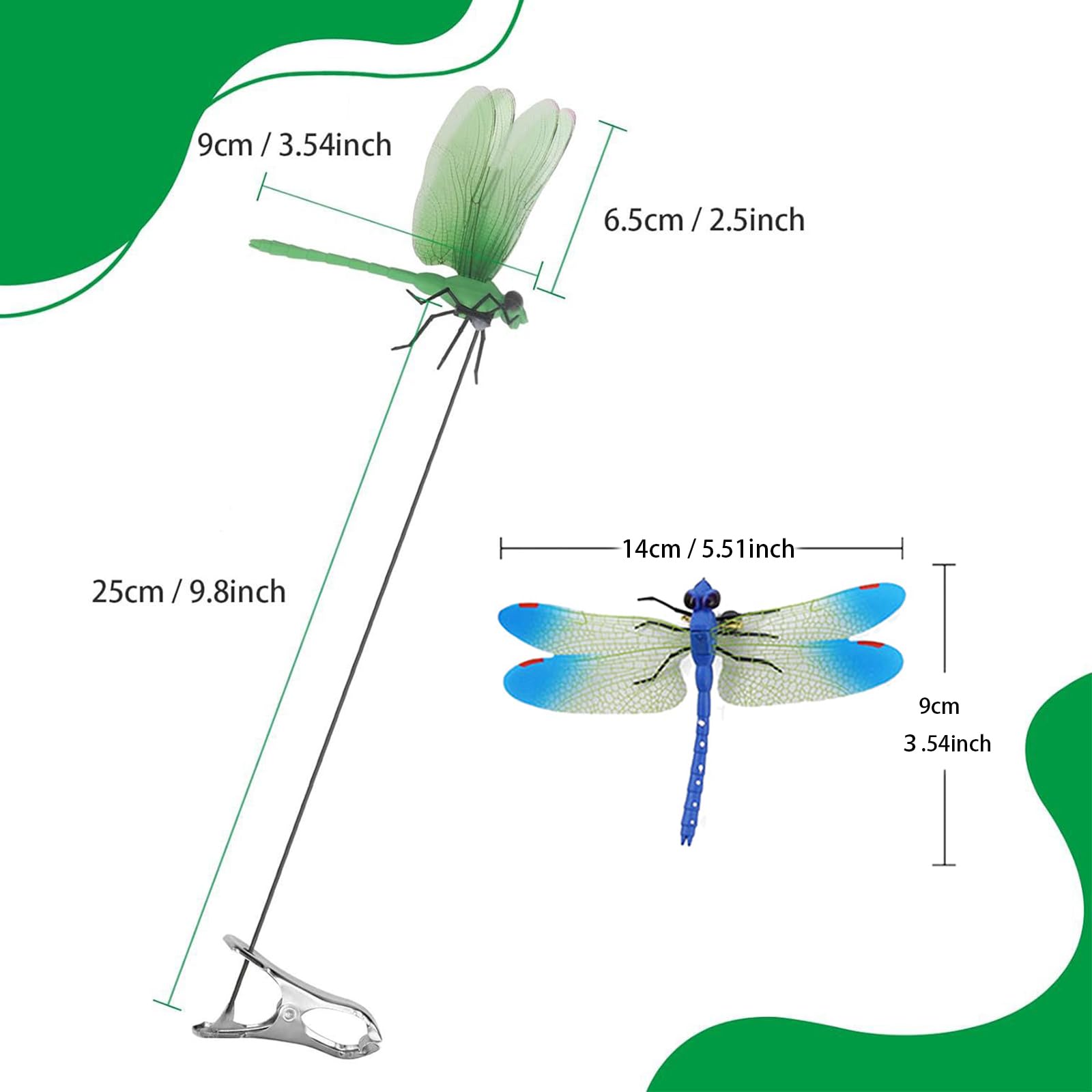 Deiksuir dragonfly brooch doubles as garden accent and deterrent.