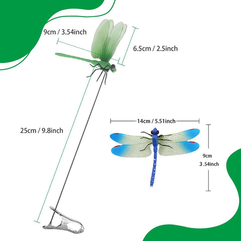Deiksuir dragonfly brooch doubles as garden accent and deterrent.