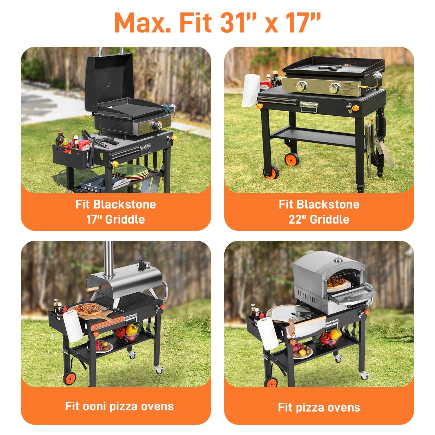 DeintYei solid-beast construction providing stable support for heavy grills