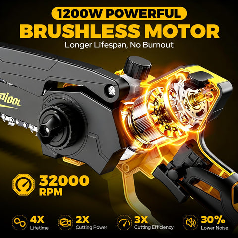 DEJUNPIOOL automatic lubrication keeps the chain running smoothly during work.