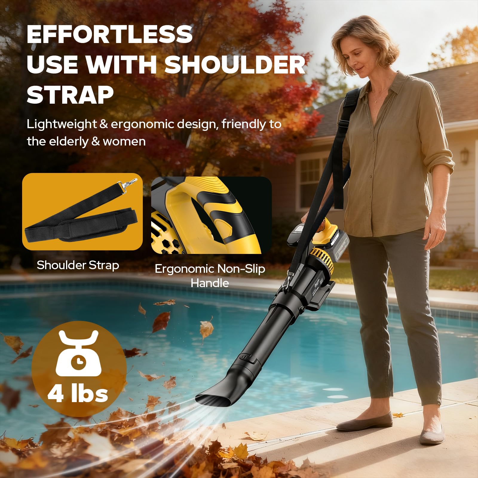 DEJUNPIOOL adjustable shoulder strap reduces arm fatigue