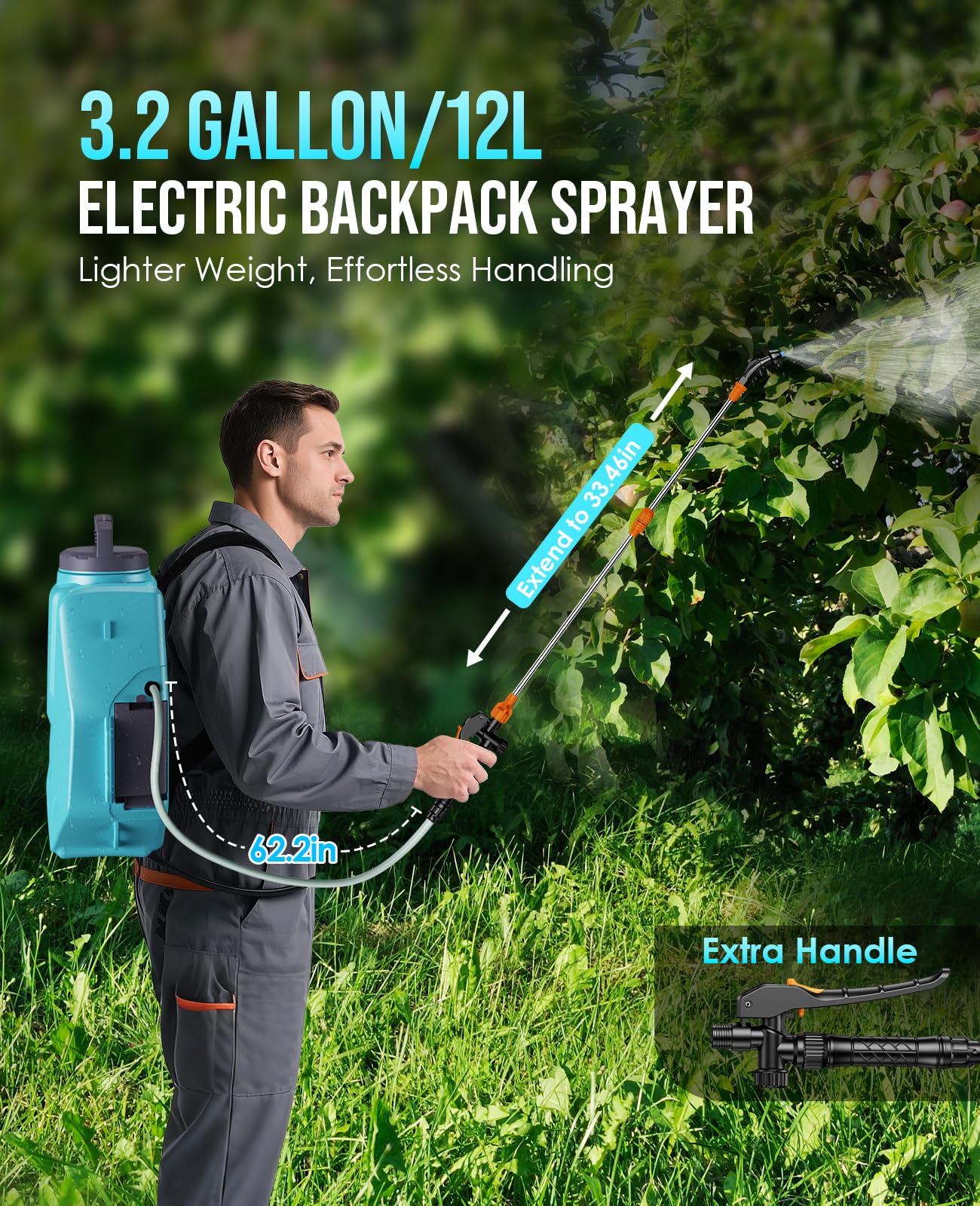 DEJUNPIOOL retractable wand extended for tight spaces and reach