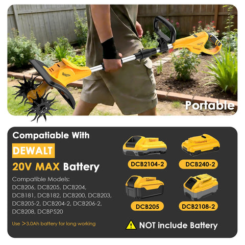 DEJUNPIOOL rototiller demonstrates 310 RPM performance for quick soil prep.