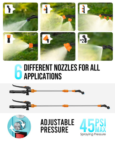 DEJUNPIOOL seven-nozzle system for versatile spraying tasks