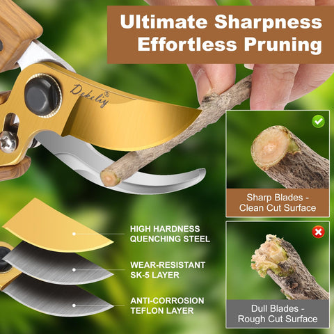DEKELIY heavy‑duty pruner lever technology reduces hand fatigue