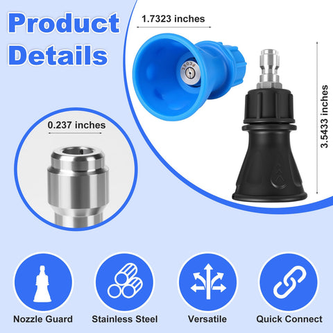 DEKELIY nozzle guard 40-degree shown for broad surface cleaning with guard protection
