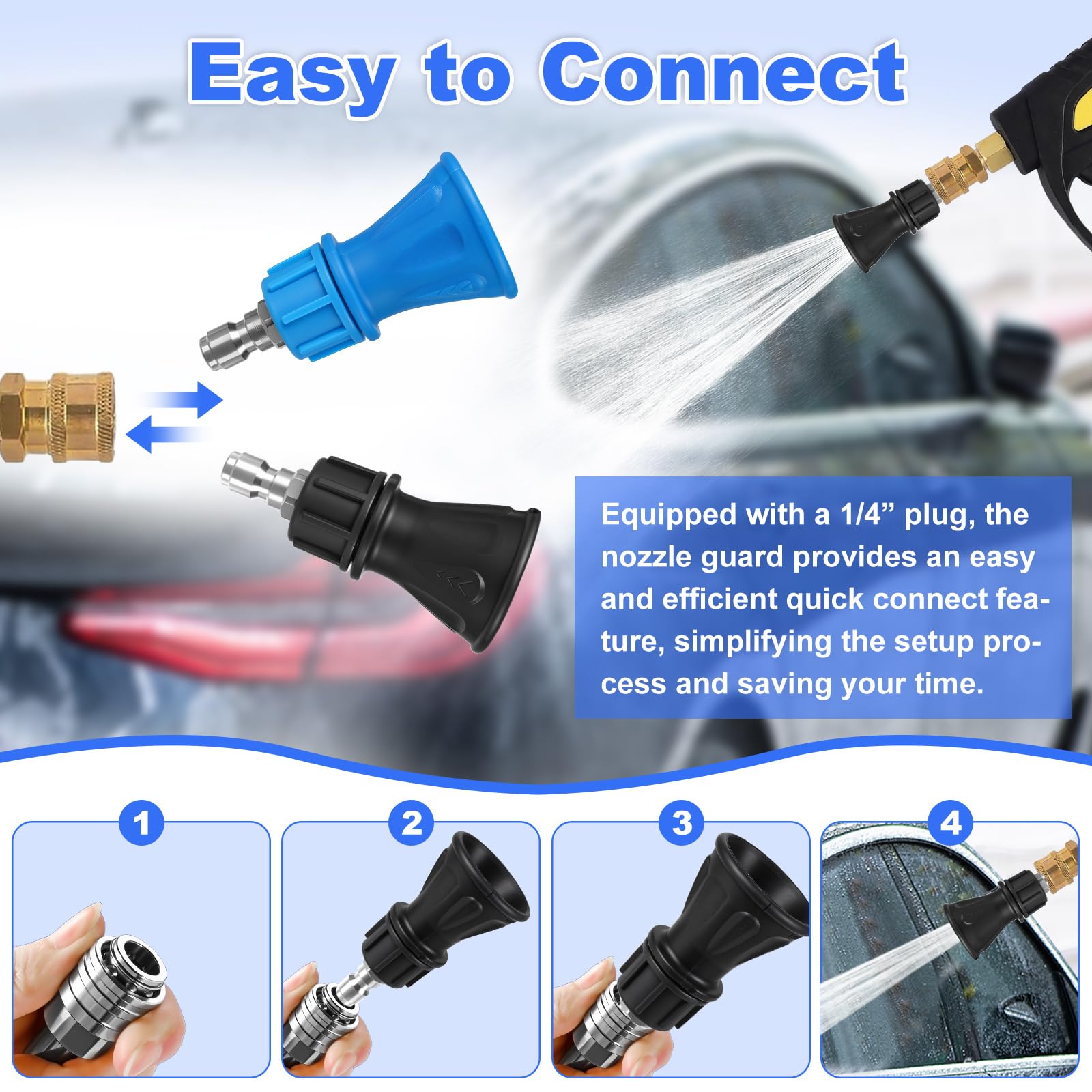 DEKELIY 1/4-inch quick-connect compatibility with most pressure washer wands