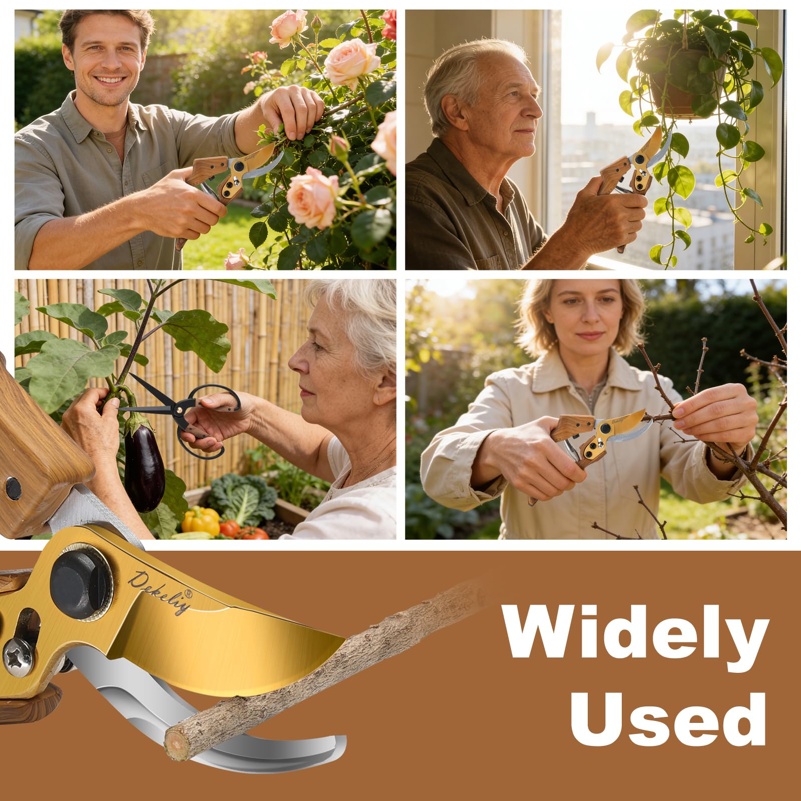 DEKELIY rust‑resistant stainless steel blades stay sharp longer