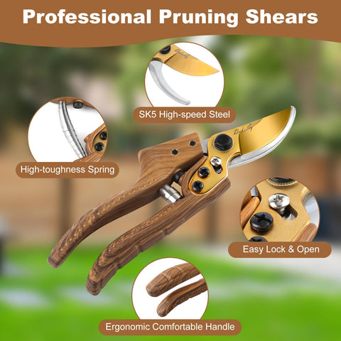 DEKELIY walnut handle ergonomic grip for comfortable long trimming