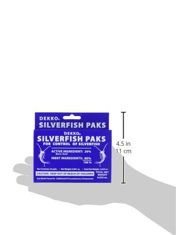 Dekko Silverfish Paks provide months of pest control when used as directed.