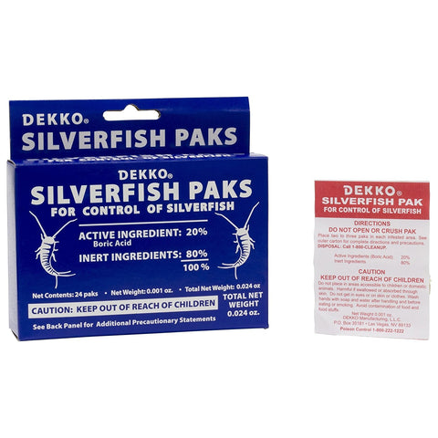 Dekko Silverfish Paks placement tips guide placement along shelves and furniture.